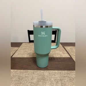 Stanley 40oz Mint Green Travel Cup with Handle and Straw Included